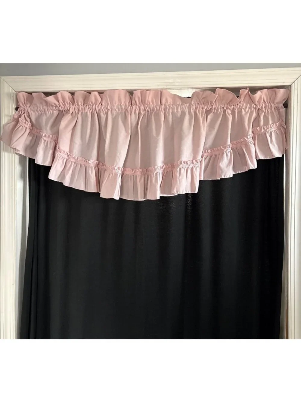 Pink Ruffled Valance Curtain 76